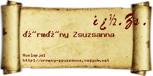 Örmény Zsuzsanna névjegykártya